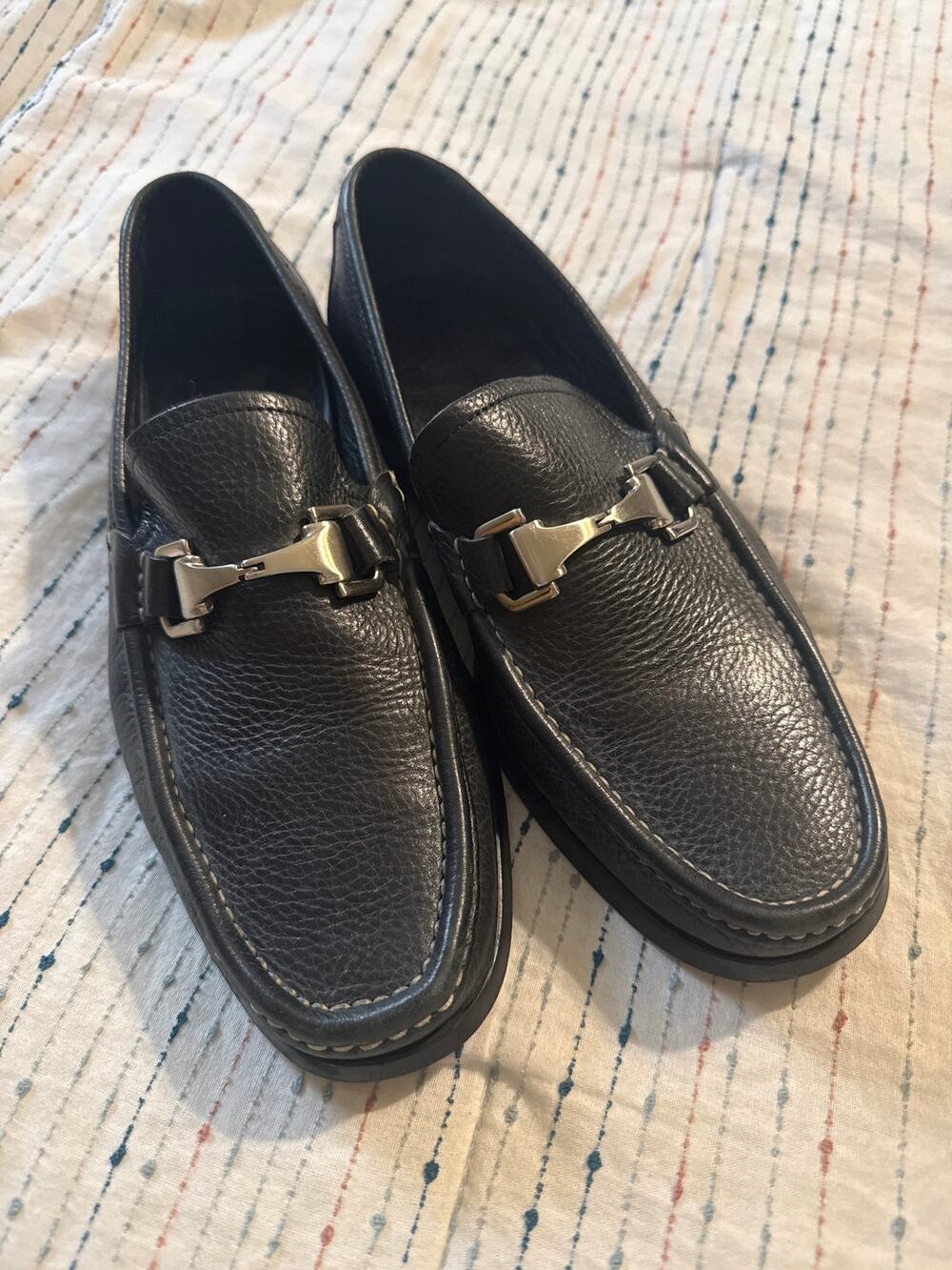 Allen Edmonds Firenze MOCCASIN Mens 10 Black Leather Horsebit Loafers ITALY $475